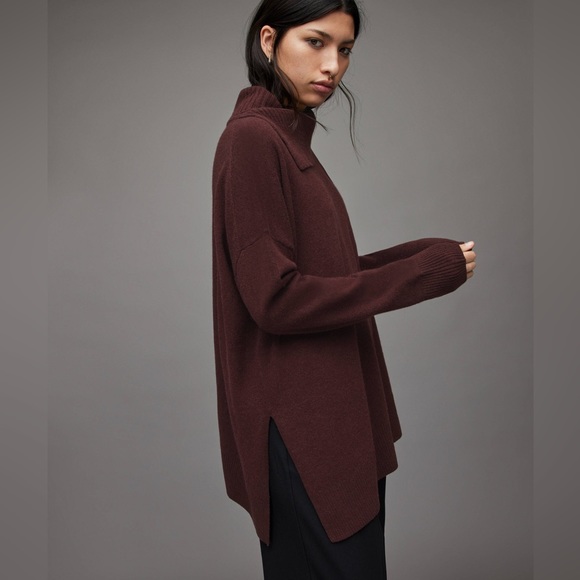 NWT All Saints Brown Whitby Cashmere Jumper - Picture 3 of 12